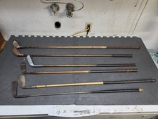 MacGregor Mashie Niblack  Spalding Joskens Old Vintage Golf  Clubs some Hickory picture