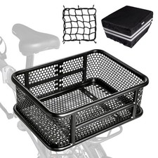 RAYMACE Bike Basket Rear with Reflective Waterproof Cover and Large, BLACK picture