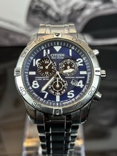 Citizen Eco-Drive BL5400-52A E820-S080304 Blue Dial Chronograph 44mm - WORKING picture