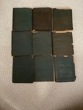 Antique 9 Little Leather Library Book Collection - 1921 Very Unique picture