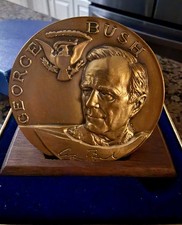 1989 George H.W. Bush Official Presidential Inaugural Medal Bronze, Box w/Papers picture