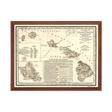 Old Map of Hawaii 1893 - Vintage Hawaii Art picture