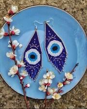 Handmade Seed Bead Fringe Earrings - Long Tassel Beaded Jewelry for Women picture