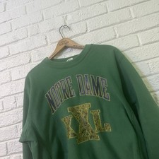 Vintage Crable Sportswear Notre Dame Sweatshirt Mens Large Green Pullover picture