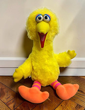 Vintage 1986 Playskool Sesame Street Big Bird Talking Pull String Plush 22” picture