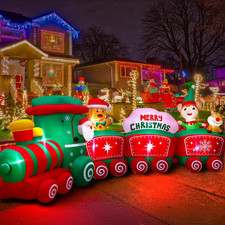 12FT Christmas Inflatables Train Decorations for Outdoor Lawn, Garden, Yard picture
