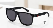 GUCCI GG0010S 001 Rectangular Square Black Grey 58 mm Men's Sunglasses picture