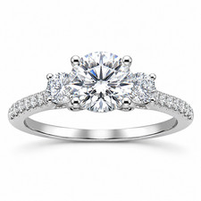 Silver  Plated Elegant  Round Cubic Zirconia Wedding Ring For Women Size 6-10 picture