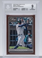 EXTREME RARE /3 Julio Rodriguez 2022 Panini Three & Two BASES LOADED BGS 9 RC picture