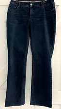 Chico's So Slimming Bootcut Jeans Black Dark Wash Stretch Mid Rise Size 2 picture