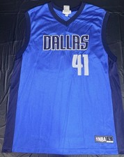 Vintage Dallas Mavericks Dirk Nowitzki #41 NBA Jersey Mens Size L picture