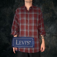 Levi-s Men's Burgundy and Red Shirt picture