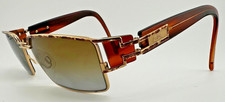 Cazal Authentic Vintage Eyeglasses Frames Only Gold Brown Print appx 55-18-125 picture