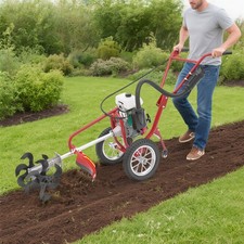 4-Stroke 63cc Gas Powered Garden Tiller Cultivator Pull Start Air-Cooled picture