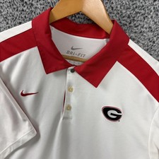 Nike Georgia Bulldogs Shirt Mens XL White NCAA Football Dri Fit Polo Golf picture