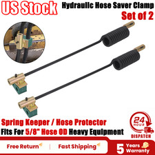 2x Weld On Hydraulic Hose Saver Clamp Spring Keeper 5/8 Hose OD Heavy Equipment picture