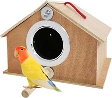 Kathson Parakeet Nest Box Bird Nesting House Parrot Breeding Mating Box for Love picture