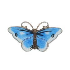 Sterling Silver Enamel Scandinavian Butterfly Slide Pendant - 925 Nature Norway picture