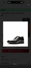 Clarks Men's Tilden Cap Oxford Shoes Black Leather picture