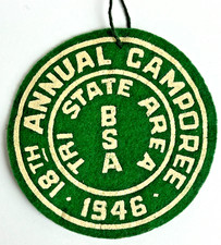 18th Annual Camporee Tri State Area Boy Scouts BSA Patch 1946 WWII picture
