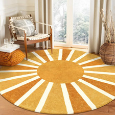 Boho round Rugs 6Ft - Washable round Area Rugs for Living Room picture