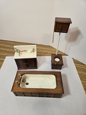 Dollhouse Bathroom Set Victorian Tub Toilet Sink concord Miniatures 1:12 Scale picture