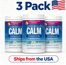 3pc-NATURAL VITALITY Calm Magnesium Suppl, Drink Mix Powder- Raspberry Lemon picture