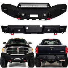 Vijay Front/Rear Bumper W/Winch Plate&Lights For 2006-2009 Dodge Ram 2500/3500 picture