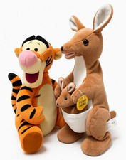 New Vintage Disney  Winnie The Pooh Tigger 99’  & Kangaroo Animated Plush Lot picture
