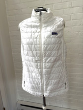 PATAGONIA WOMEN'S BIRCH WHITE NANO PUFF  QUILTED ZIP VEST LARGE picture