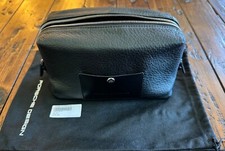 Genuine Porsche Design Voyager 2.0 Washbag Toiletry bag Black leather MSRP $345 picture