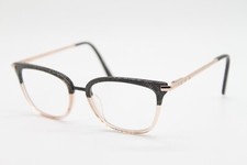 NEW L.A.M.B. LA058 BLK BLACK GOLD BROWN AUTHENTIC EYEGLASSES 53-18 picture