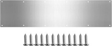 GALOFAY Door Metal Kick Plate 10x34 inches Aluminum Decorative Silver picture