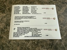 1999 12.7 Detroit Diesel Series 60 Engine Sticker For Offroad Use Only picture