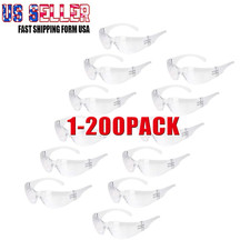 1-200 PAIR PACK Protective Safety Glasses Clear Lens Work UV ANSI Z87 Lot of 12 picture