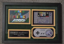 Charles Martinet  Framed Signed Mario Is Missing SNES  JSA COA 11x15  picture