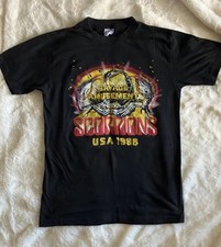 Scorpions Savage Amusement 1988 USA Tour Band Tee Black picture