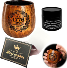 Premium Charred Wooden Bourbon Glass Handcrafted Oak Wood Whiskey Tumbler Unique picture