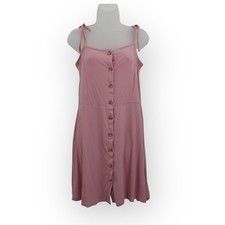 Topshop Pink Button Down Mini Dress Size 10 Adjustable Straps NWT picture