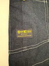 OshKosh B'Gosh Blue Denim Cotton Bib Overalls Union-Made Sanforized MPN 4012 picture