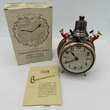 Vtg 1974 Elgin Liberty Hall Alarm Clock Bicentennial Style 8503 NOS W/ Box AS IS picture