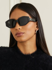Celine CL40308U Triomphe Black Cat Eye Sunglasses Grey Lens Women picture
