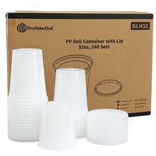 ProTakeOut, [32 oz] Heavy-Duty PP Deli Containers with Lids – 240 Sets (24/20) picture
