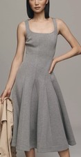 Anthropologie Du Paradis Sleeveless Neoprene A Line Midi Maxi Dress Grey XS NWT picture