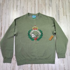 NWT Como Se Dice Golf Pablo Crewneck Sweater Men L Sage Green Narcos Embroidered picture