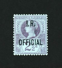 [GREAT BRITAIN] 1892 QV 2½d I.R. OFFICIAL SG O14 SC O14 CV£175 MH F-VF CA2514 picture