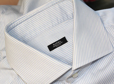 Mens Barba Napoli Long Sleeve Blue Striped Shirt Top Size 40/15 3/4 picture