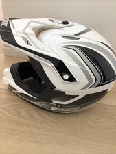 N-600 Large Motocross Helmet, White & Silver, DOT 07-6027 picture