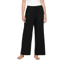 NWT Gap Women's Linen Blend Pull-On Pant Size L Black picture