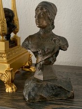 signed bronze woman bust picture